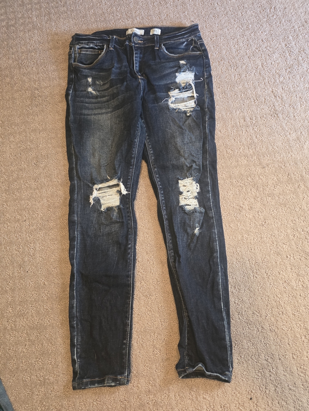 KanCan Signature Dark Blue Distressed Skinny Jeans